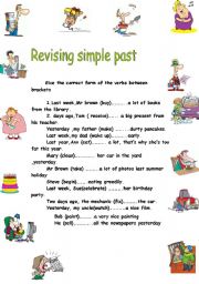 English Worksheet: Revising simple past