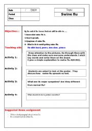 English worksheet: Swine flu Lesson plan