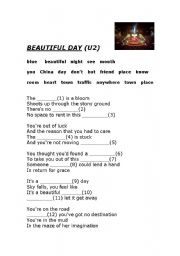 English Worksheet: Beautiful day (U2 song)