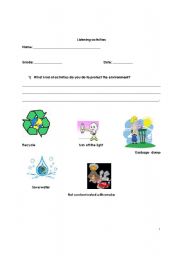 English Worksheet: The environment 