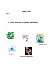 English worksheet: The environment 