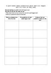 English Worksheet: Making predictions about a Text