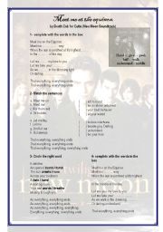 English Worksheet:   Meet me at the Equinox by Death Cab for Cutie ( New Moon Soundtrack)  