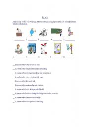 English Worksheet: definitions of Jobs