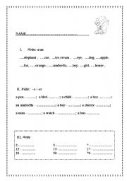 English worksheet: test for the 2 gr