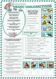 English Worksheet: LEARNING  CONJUNCTIONS