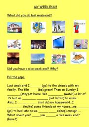 English Worksheet: My week end!