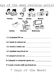 English Worksheet: days of the week