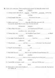 English Worksheet: noun