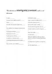 English worksheet: Halloween Anagram Word Puzzle 