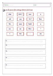 English worksheet: greeting