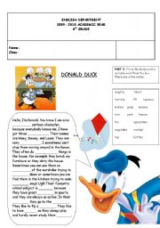 English Worksheet: Describing Ability with Donald Duck