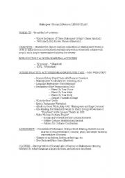 English worksheet: Shakespeare / Roman Influences LESSON PLAN