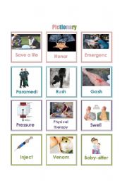 English Worksheet: accidents pictionary 