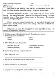 English Worksheet: Andys Walk