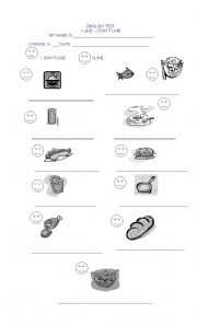 English Worksheet: I LIKE - I DONTLIKE