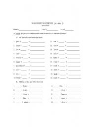 English Worksheet: suffix prefix