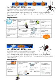 English Worksheet: Halloween Bingo in class