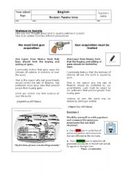 Revision Passive voice: Introductory worksheet