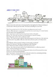 English Worksheet: About the city 