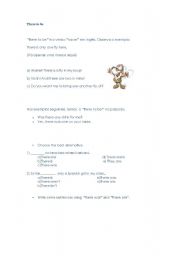 English Worksheet: There to be