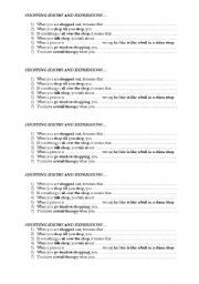 English Worksheet: Shopping - Idioms and informal expressions