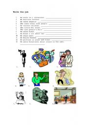 English Worksheet: jobs and professions