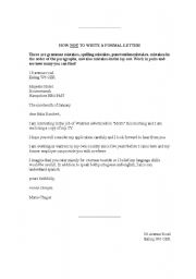 English Worksheet: How not to write a formal letter
