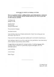 English worksheet: How not to write a formal letter