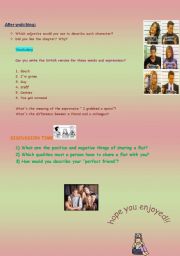 2nd part of the activities about friends chapter 1 season 1