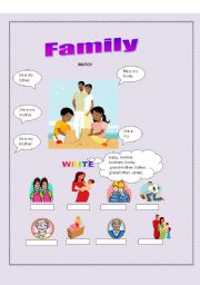 English worksheet: family