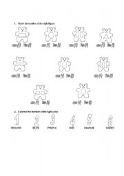 English worksheet: geometrical figures and numbers. 