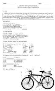English Worksheet: Kids test: going to (reading comprehension), simple past (to be), must/mustnt, mood adjectives, writing (describe Ivanna)
