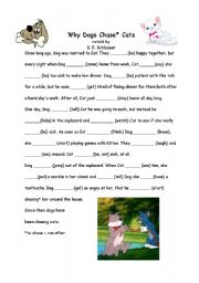 English Worksheet: Why Dogs Chase Cats