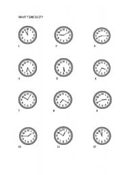 English Worksheet: WHAT TIME IS IT?