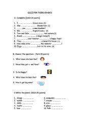 English worksheet: quz