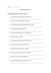 English Worksheet: Reported Speech