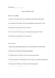 English worksheet: Trivia Team Quiz