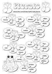 English Worksheet: Plurals (editable)