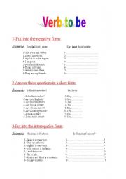 English Worksheet: verb to be:simple present