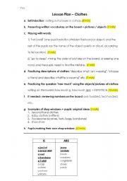 English Worksheet: Clothes lesson plan