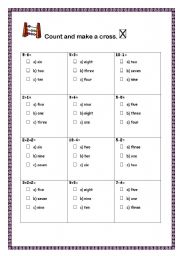 English worksheet: counting 1of4