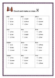 English Worksheet: counting 1of4