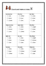 English worksheet: counting 3of4