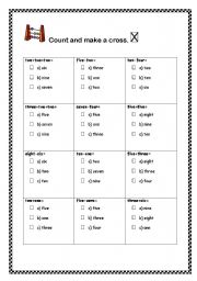 English Worksheet: counting 3of4