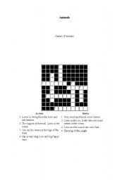 English worksheet: Animals Crossword