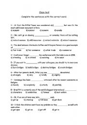 English worksheet: Cloze Test for Upper-Intermediates