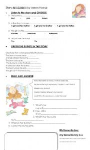 English worksheet: my bunny