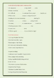 English Worksheet: comparatives