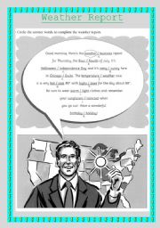English Worksheet: The weather report 